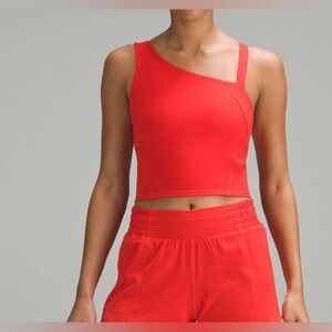 lululemon athletica One-Shoulder Crop Tank in Bright Red